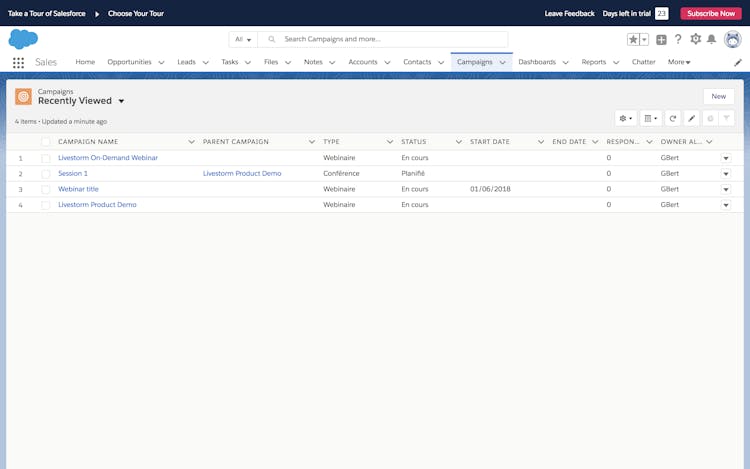 salesforce campaign webinars