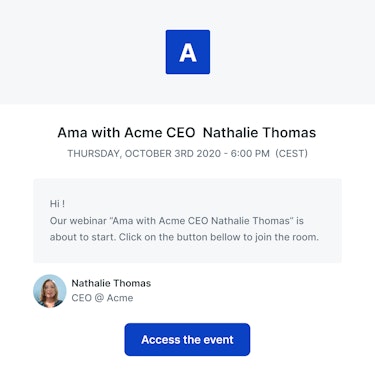 access event page livestorm