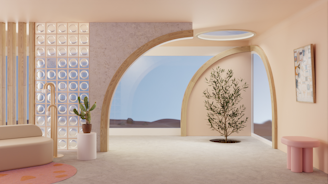 Sunny Dune view living room Daylight Background