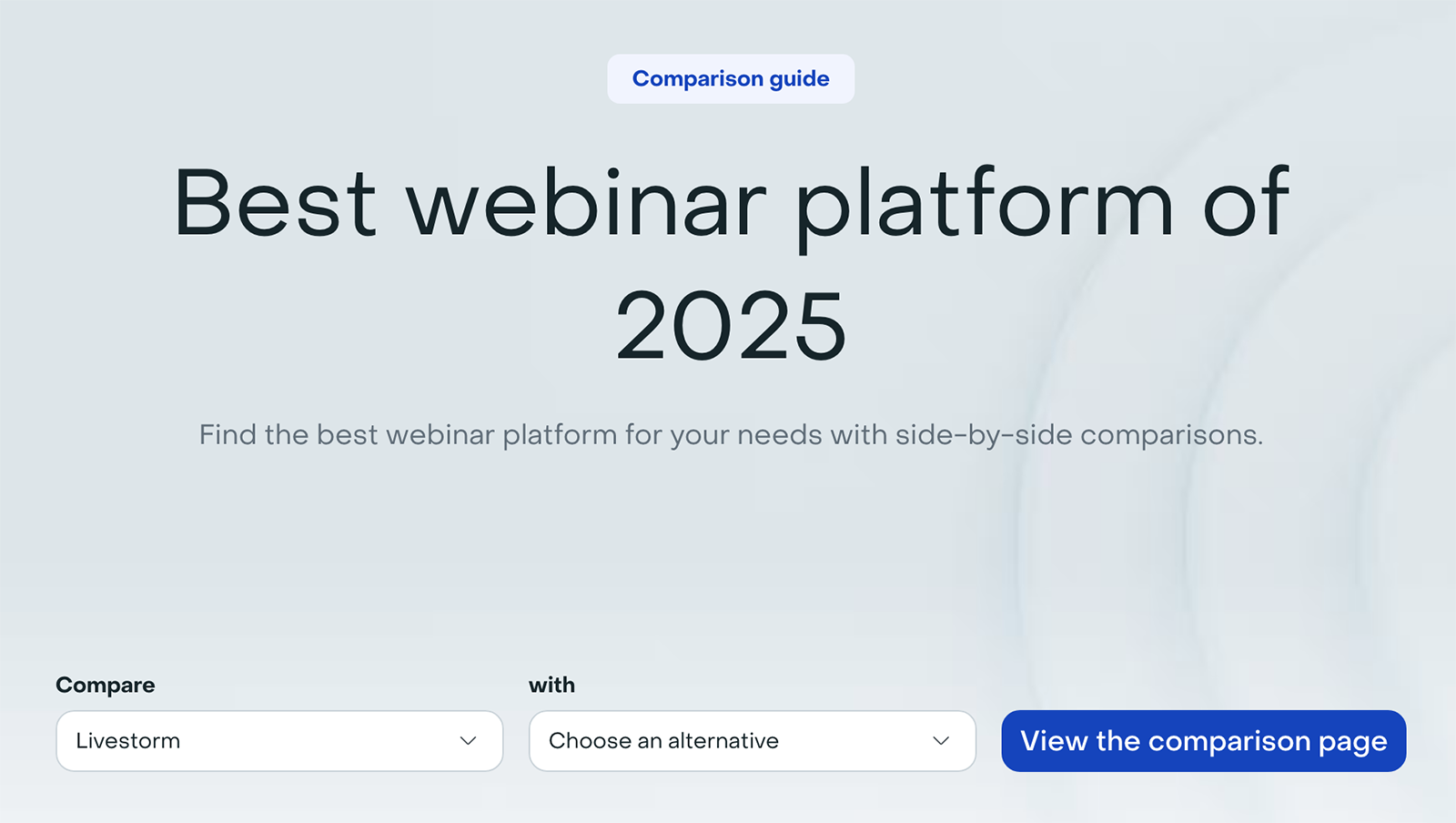 Livestorm's webinar software comparison tool